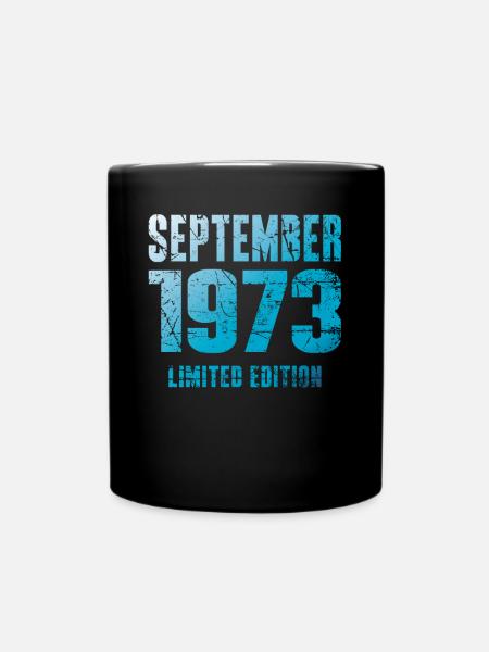 September 1973 Limited Edition Birthday Gift - Full Colour Mug - black
