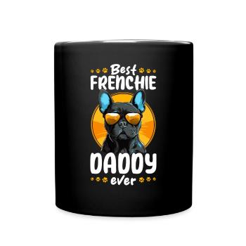 Race de chien bouledogue français animal de compagnie Meilleur papa Frenchie - Mug uni - noir - Devant