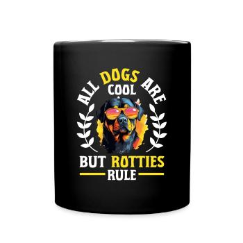Rottweiler Dog Breed Pet All Dogs Are Cool - Full Colour Mug - black - Front