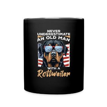 Rottweiler Rottie Dog Pet - Never Underestimate - Full Colour Mug - black - Front