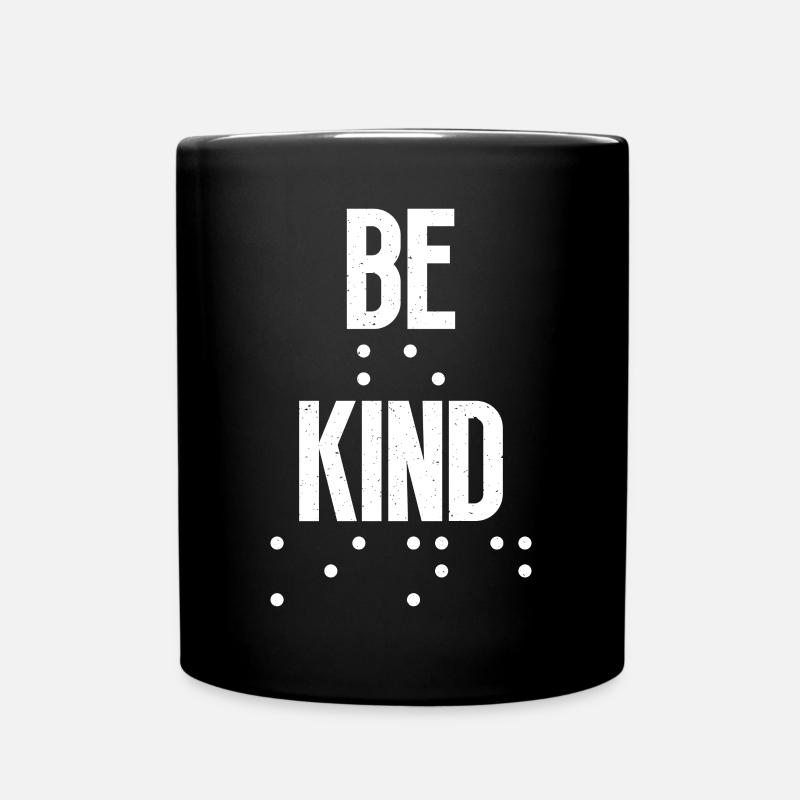 Soyez amical avec les points braille pour - Mug uni - noir
