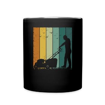 Paysagiste Retro Vintage Lawn Mower - Mug uni - noir - Devant
