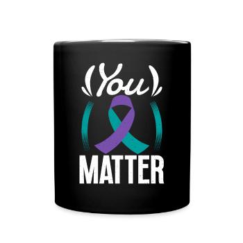 Suicide Prevention With Teal & Purple - Tasse einfarbig - Schwarz - Vorne