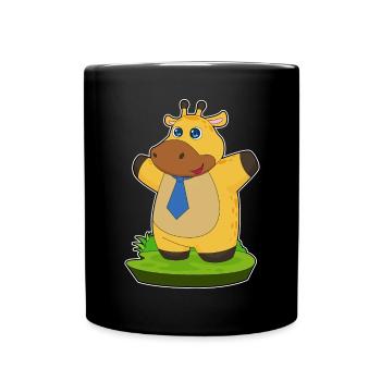 Giraffe Krawatte - Tasse einfarbig - Schwarz - Vorne
