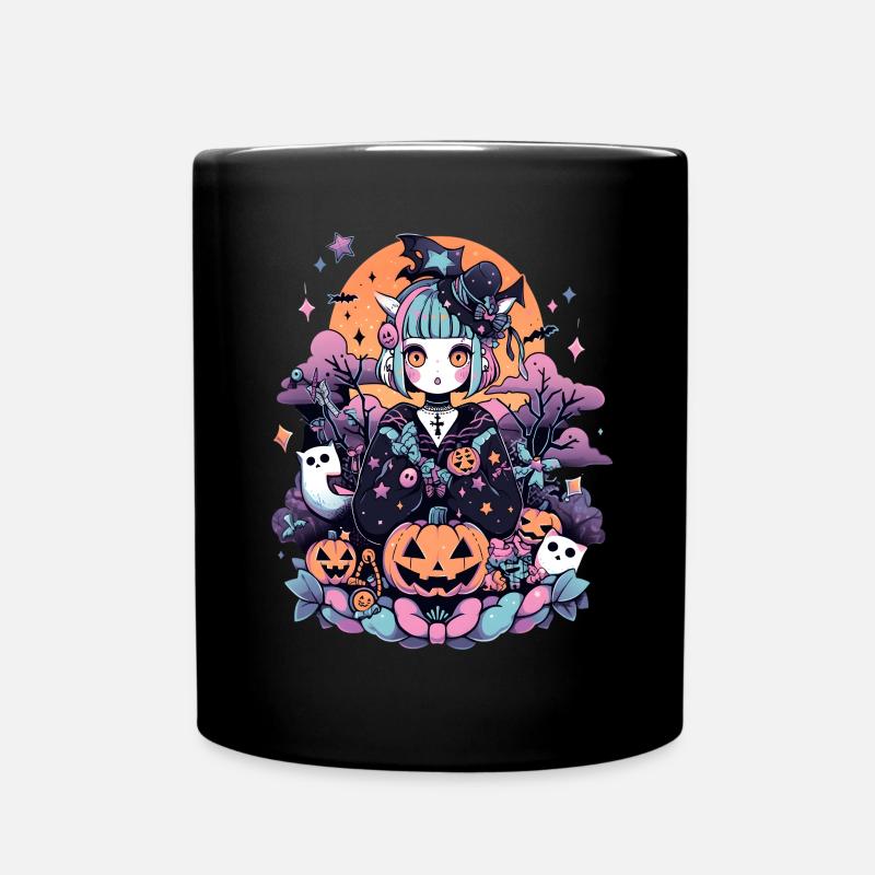 Anime Halloween - Tasse einfarbig - Schwarz