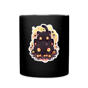 Cat Anime Black Cat - Full Colour Mug - black - Front