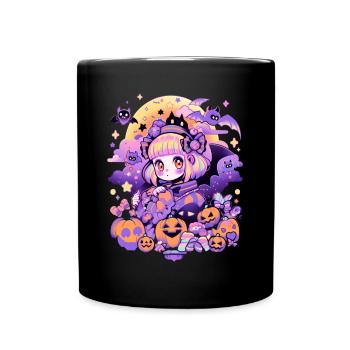 Anime Halloween Girl - Full Colour Mug - black - Front