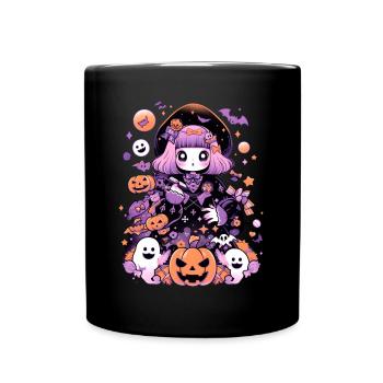 Aesthetics Halloween Anime Manga - Full Colour Mug - black - Front