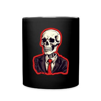 Skelett Halloween Anzug - Tasse einfarbig - Schwarz - Vorne