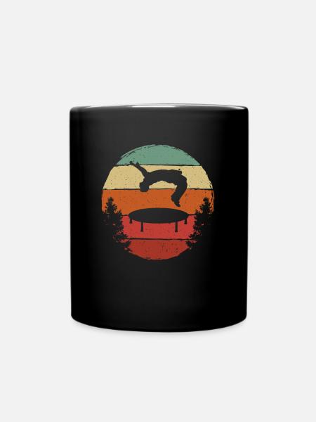 Trampolin Retro Backflip - Tasse einfarbig - Schwarz