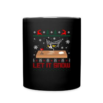 Let It Snow Cat - Tasse einfarbig - Schwarz - Vorne