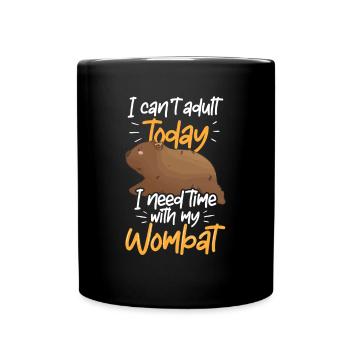 Besoin de temps avec le marsupial Wombat Australia - Mug uni - noir - Devant
