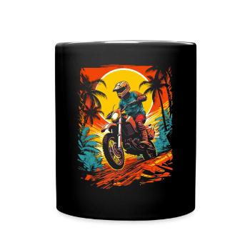 Bike Motocross Biker Outfit for Motorcycle Tours - Full Colour Mug - black - Front
