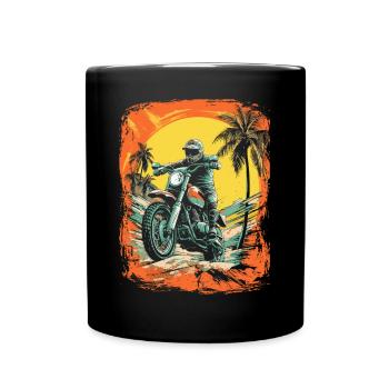 Bike Motocross Biker Outfit for Motorcycle Tours - Full Colour Mug - black - Front