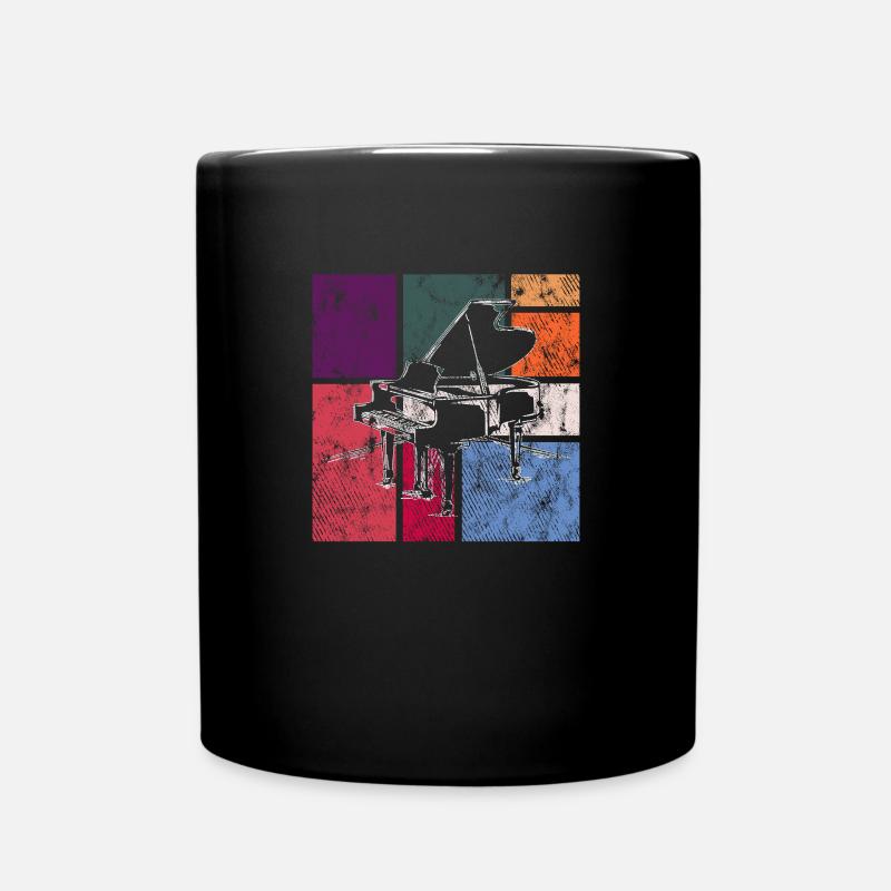 Klavier - Tasse einfarbig - Schwarz