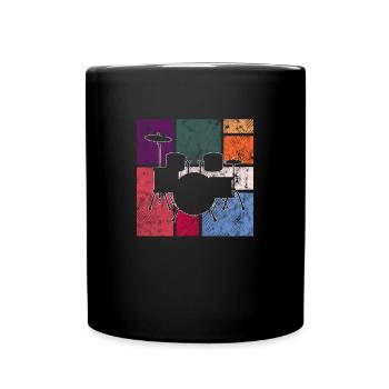 Schlagzeug - Tasse einfarbig - Schwarz - Vorne