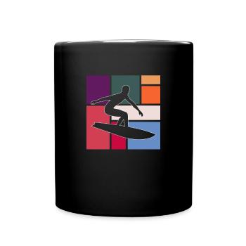 Surfen - Tasse einfarbig - Schwarz - Vorne