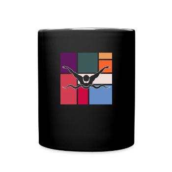 Schwimmen - Tasse einfarbig - Schwarz - Vorne