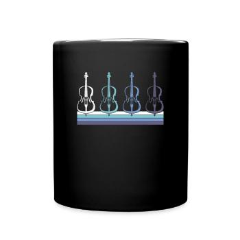 Geige - Tasse einfarbig - Schwarz - Vorne