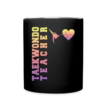TKD Korean Martial Arts Tae Kwon - Tasse einfarbig - Schwarz - Vorne