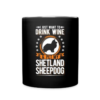 Shetland Sheepdog et Wine Sheltie - Mug uni - noir - Devant