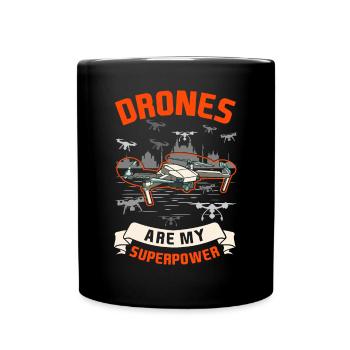 Les drones sont ma superpuissance Drone Drone Pilot - Mug uni - noir - Devant