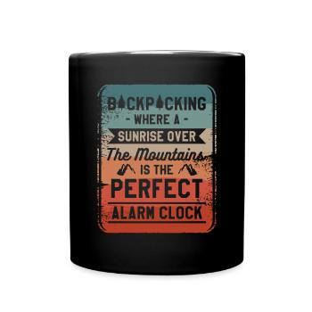Backpacking Where A Sunrise Over The Mountains - Full Colour Mug - black - Front