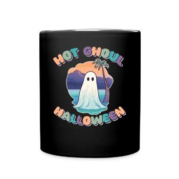 Groovy Ghost Palm Beach Hot Ghoul Halloween - Full Colour Mug - black - Front