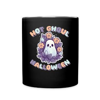 Groovy Ghost Flowers Hot Ghoul Halloween - Full Colour Mug - black - Front