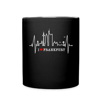 Francfort Skyline Herzschlag FFM Fan Liebe Hessen - Mug uni - noir - Devant