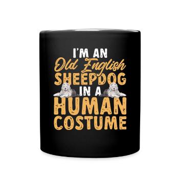Vieux chien de berger anglais Sheepie Bobtail - Mug uni - noir - Devant
