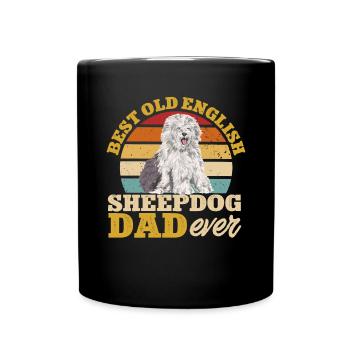 Vieux chien de berger anglais Sheepie Bobtail - Mug uni - noir - Devant
