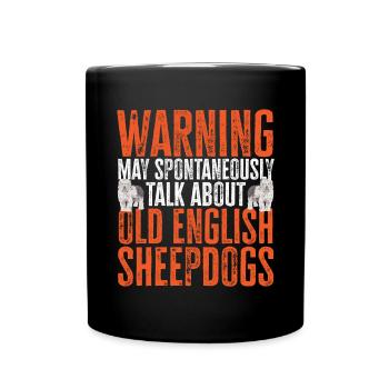 Vieux chien de berger anglais Sheepie Bobtail - Mug uni - noir - Devant