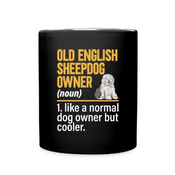 Old English Sheepdog Sheepie Bobtail - Full Colour Mug - black - Front