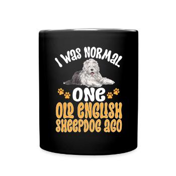 Old English Sheepdog Sheepie Bobtail - Full Colour Mug - black - Front