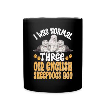 Vieux chien de berger anglais Sheepie Bobtail - Mug uni - noir - Devant