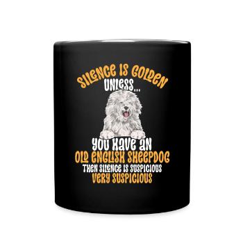 Old English Sheepdog Sheepie Bobtail - Full Colour Mug - black - Front