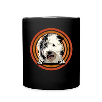 Old English Sheepdog Sheepie Bobtail - Full Colour Mug - black - Front