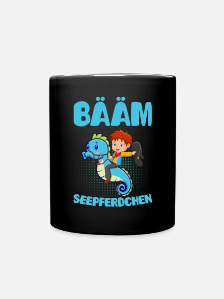 Seepferdchen bestanden Geschenk Frühschwimmer - Tasse einfarbig - Schwarz