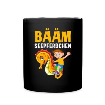 BÄÄM Seepferdchen - Tasse einfarbig - Schwarz - Vorne