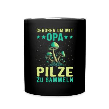 Opa essbare Pilze Steinpilz - Tasse einfarbig - Schwarz - Vorne