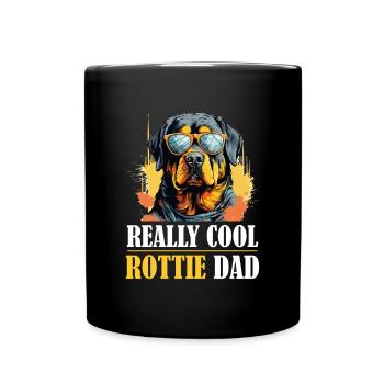 Rottweiler Dog Breed Pet - Really Cool Rottie Dad - Full Colour Mug - black - Front