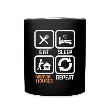 Fun day of house demolition - Full Colour Mug - black - Front