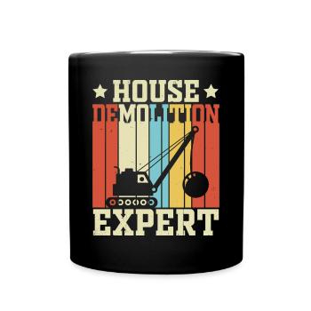 Funny Wrecking Ball Crane - Full Colour Mug - black - Front