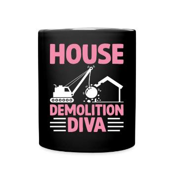 Funny Day Wrecking Ball Crane - Full Colour Mug - black - Front