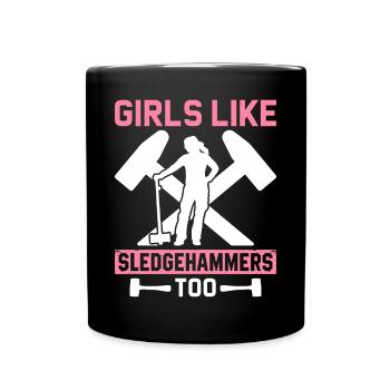 Fun day of house demolition - Full Colour Mug - black - Front