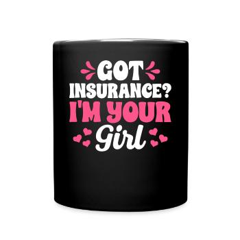 Funny insurance broker - Full Colour Mug - black - Front