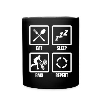 Eat Sleep BMX Repeat - Full Colour Mug - black - Front