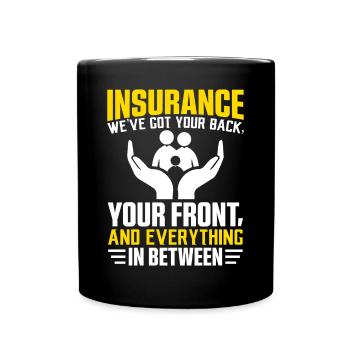 Funny insurance broker - Full Colour Mug - black - Front