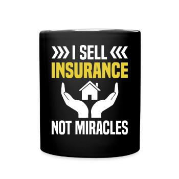 Funny insurance broker - Full Colour Mug - black - Front